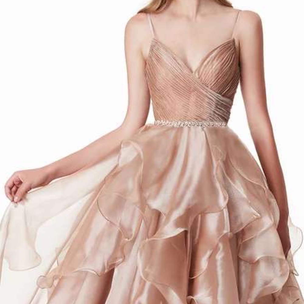 Angela & Alison Prom Dress, Style 21031 Toffee, Size 10